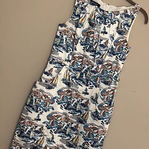 Nine West Sail Boat Print Sleeveless Shift Dress - Size 2